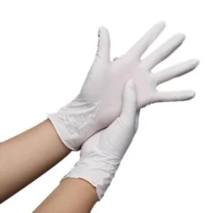 Size L - white latex gloves without powder (100 pcs)